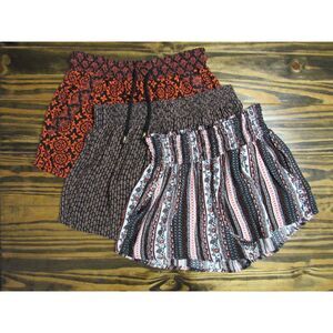Lot of 3 Rue21 Casual Shorts - Patterned Elastic Waist Summer Shorts